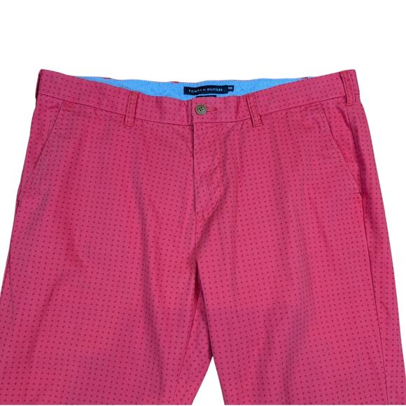 Tommy Hilfiger Custom Fit Mens Polka Dot Chino Pants Coral Pink Size 38 - Picture 4 of 9